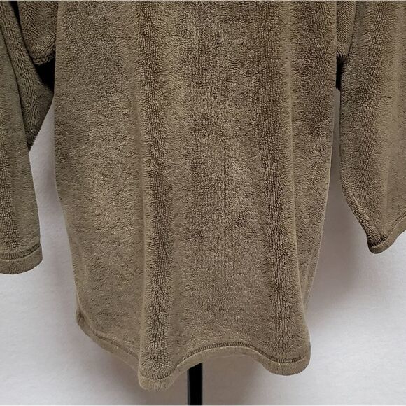 VINTAGE 1990s Moda International Green Terrycloth Oversized Wide Neck Sweater S - Picture 9 of 10